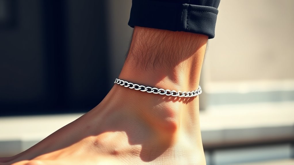 minimalist silver anklet design