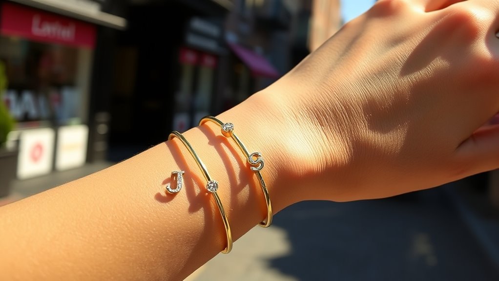 personalized luxurious gold bangles