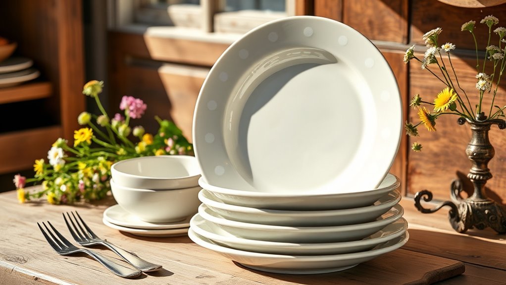 playful vintage dinner plates