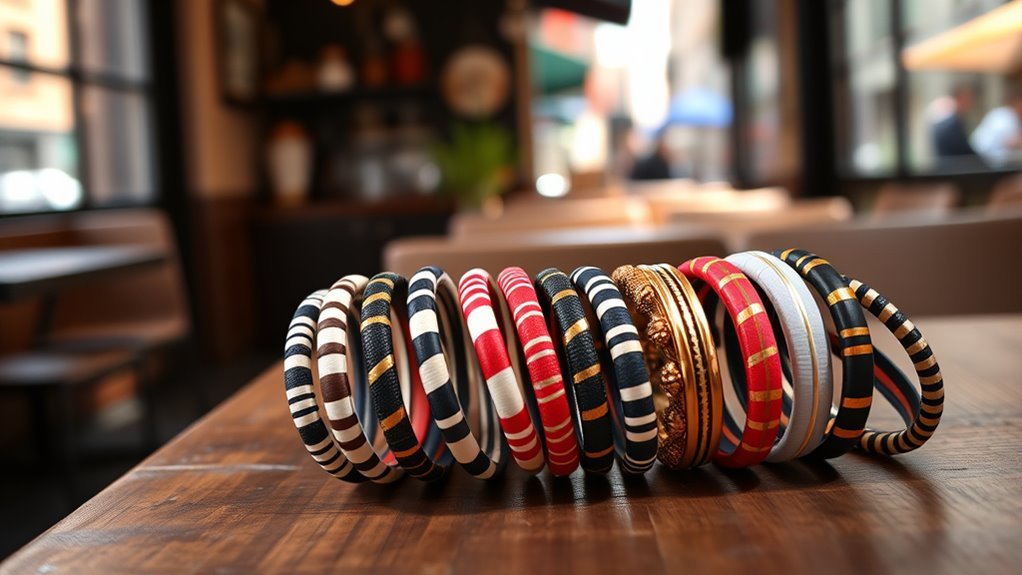 striped stretch bracelets collection