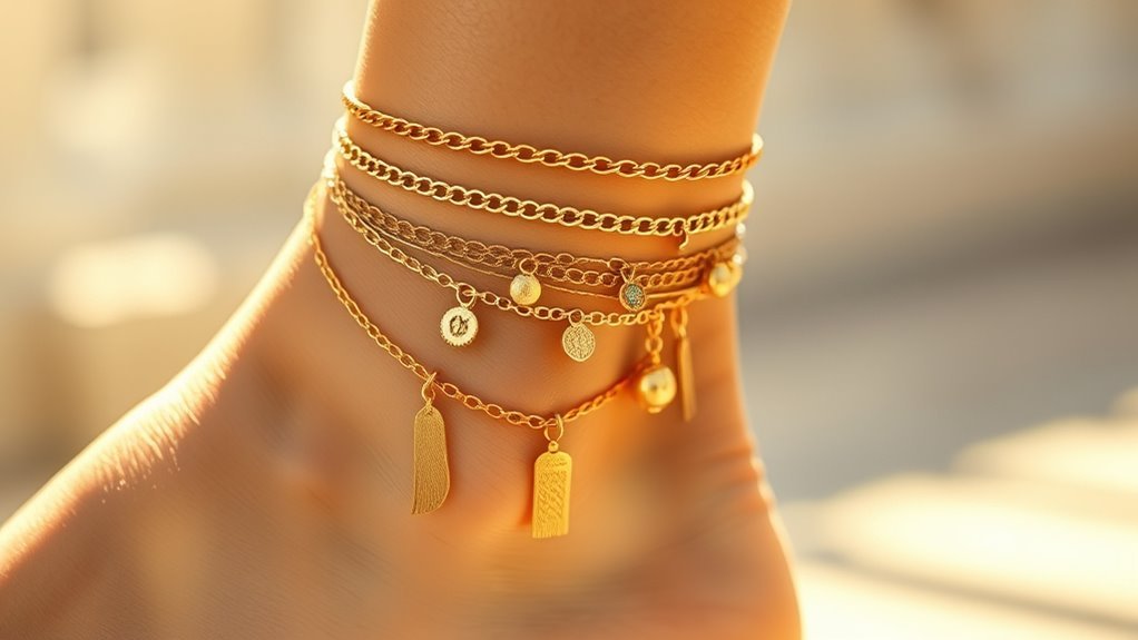 stylish women s gold anklets