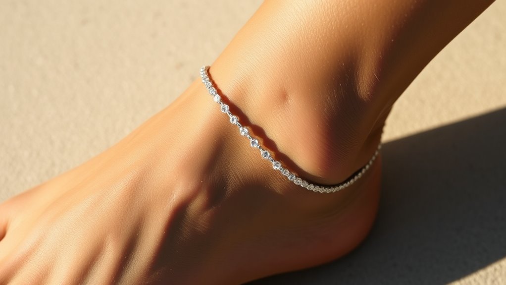 classic diamond tennis anklet