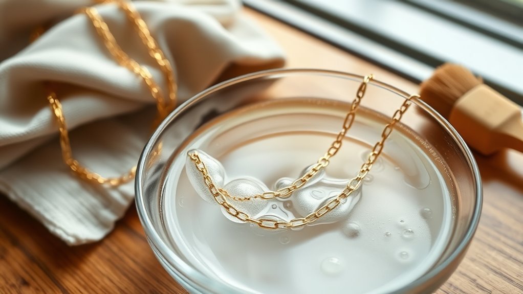 clean gold necklace gently