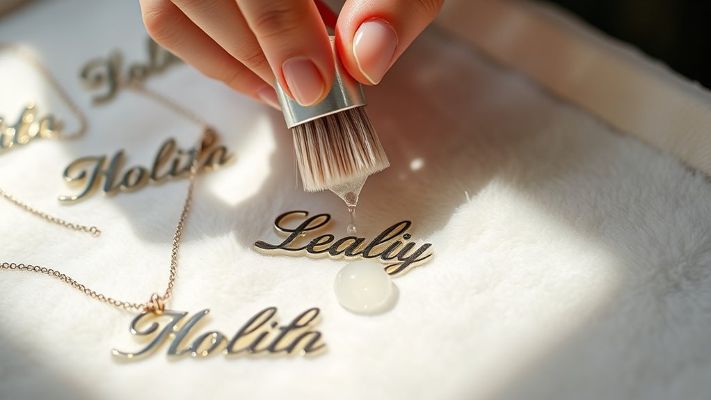 cleaning personalized name necklaces