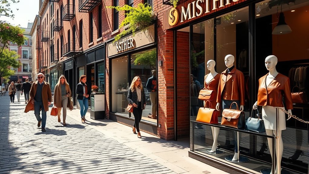 diverse leather goods shopping
