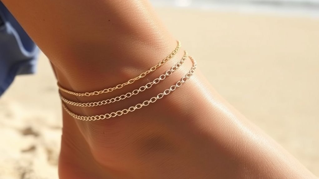elegant delicate chain anklets