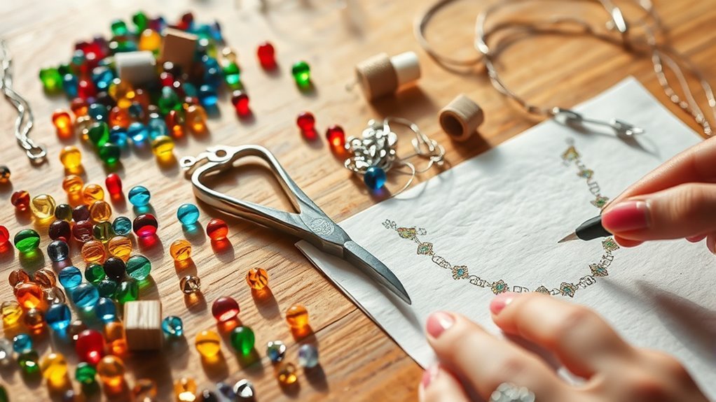 necklace design bead arrangement