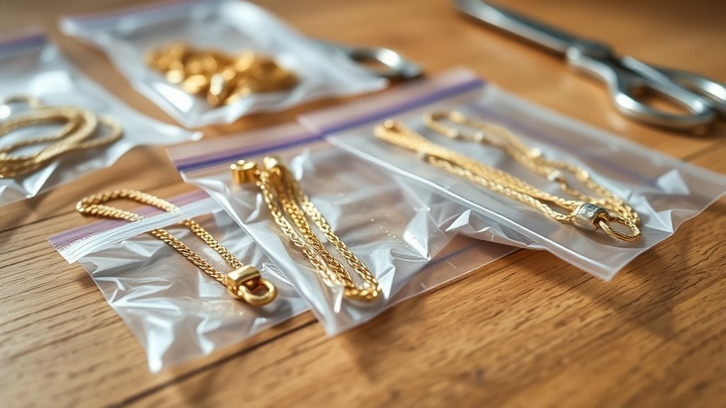 organize necklaces in bags