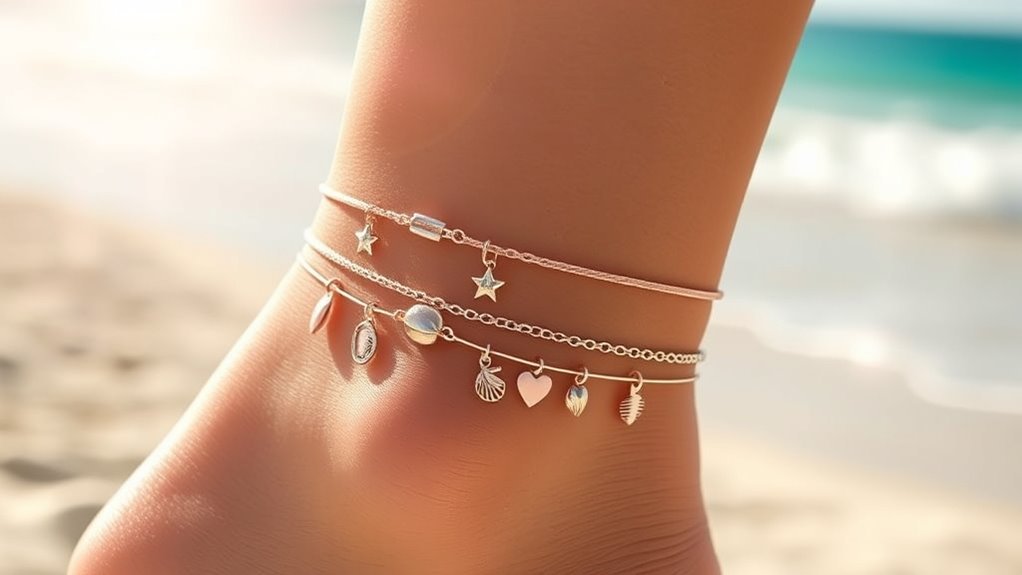 personalized charm anklet styles