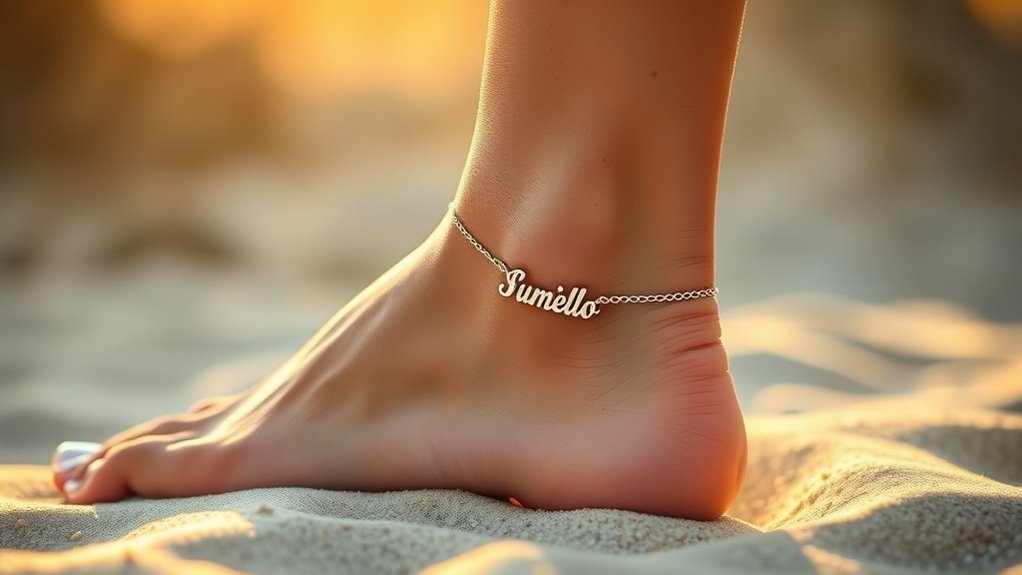 personalized sterling silver anklet