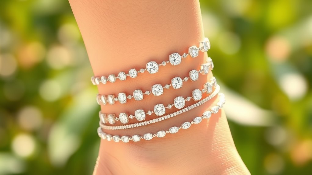 stunning diamond anklet bracelets