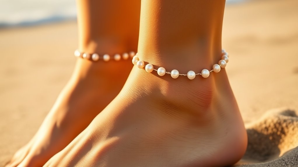stunning summer pearl anklets