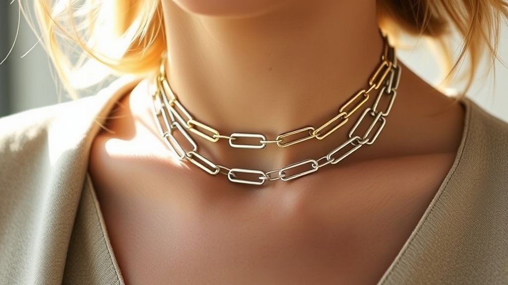 versatile trendy paperclip necklaces